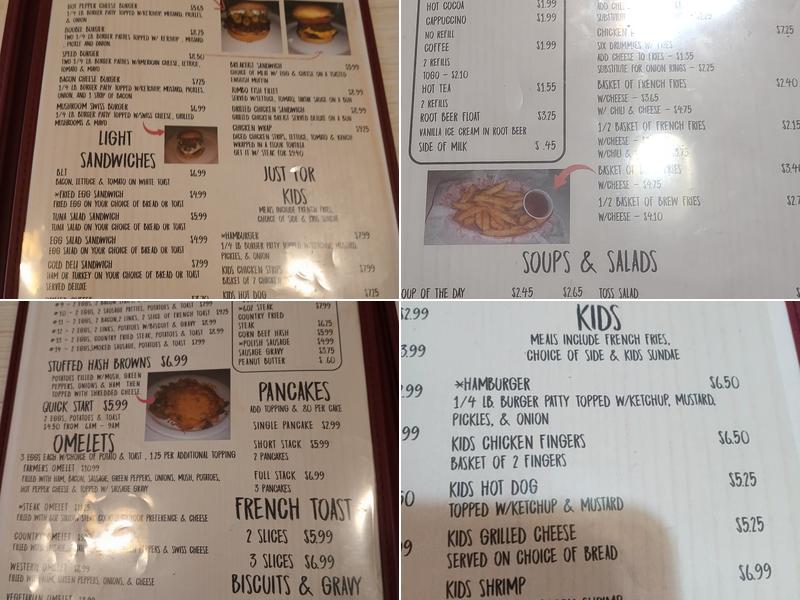 Speeds Coffee Shop Menu