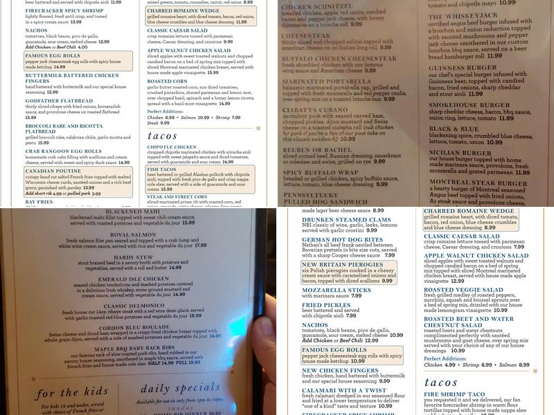 New Britain Inn Menu