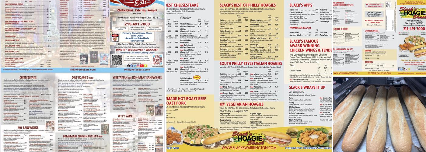 Philly Pete’s Eats Menu