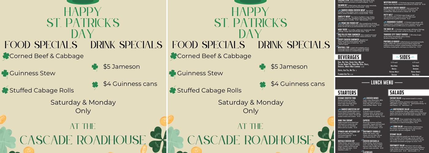 Cascade Roadhouse Menu