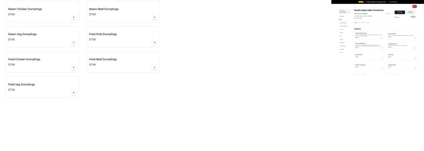 Noodle Eighty Eight Menu