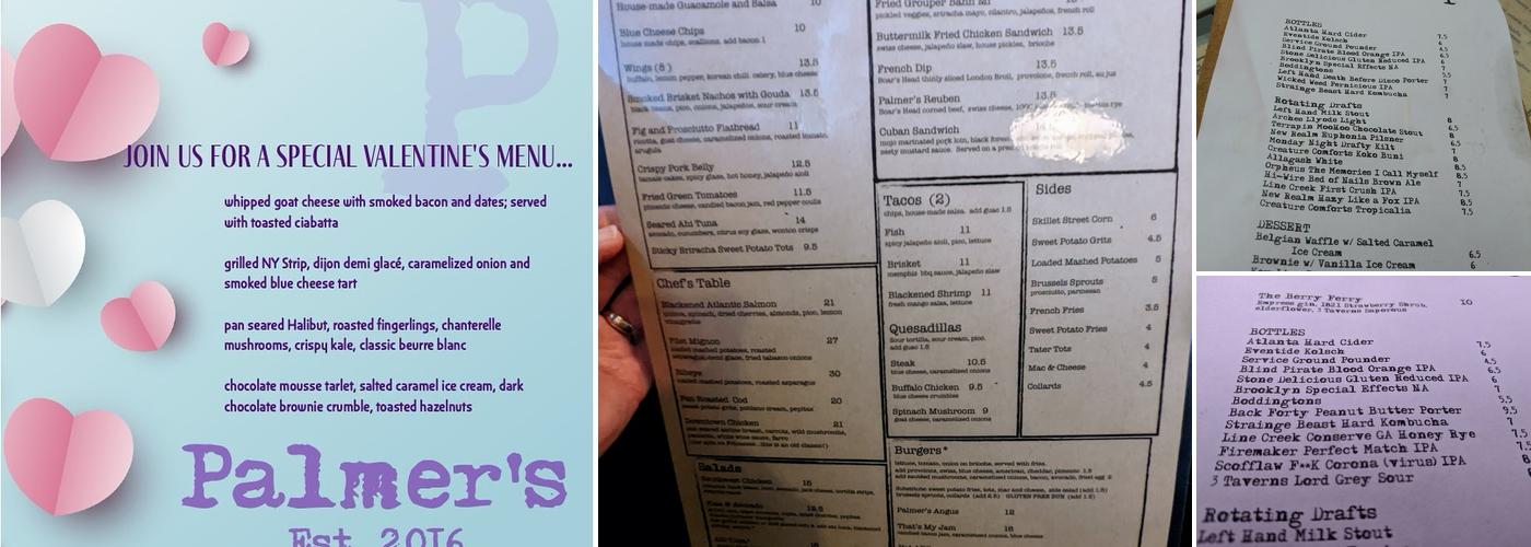 Palmer's Menu