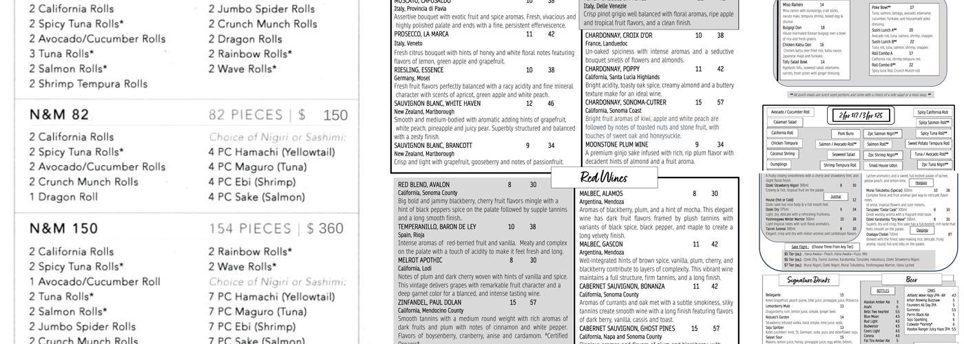 Ju Sushi & Lounge Menu