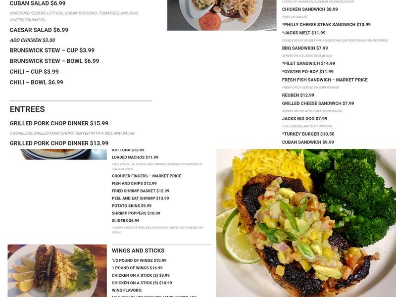 Jacks Menu