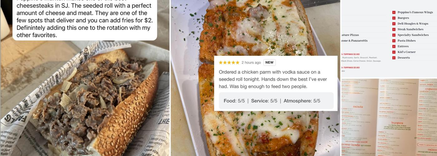 Peppinos Pizza and Trattoria Menu