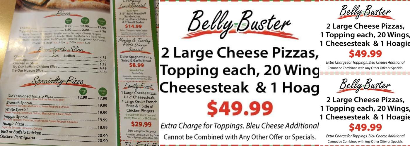 Branco's Pizza Menu