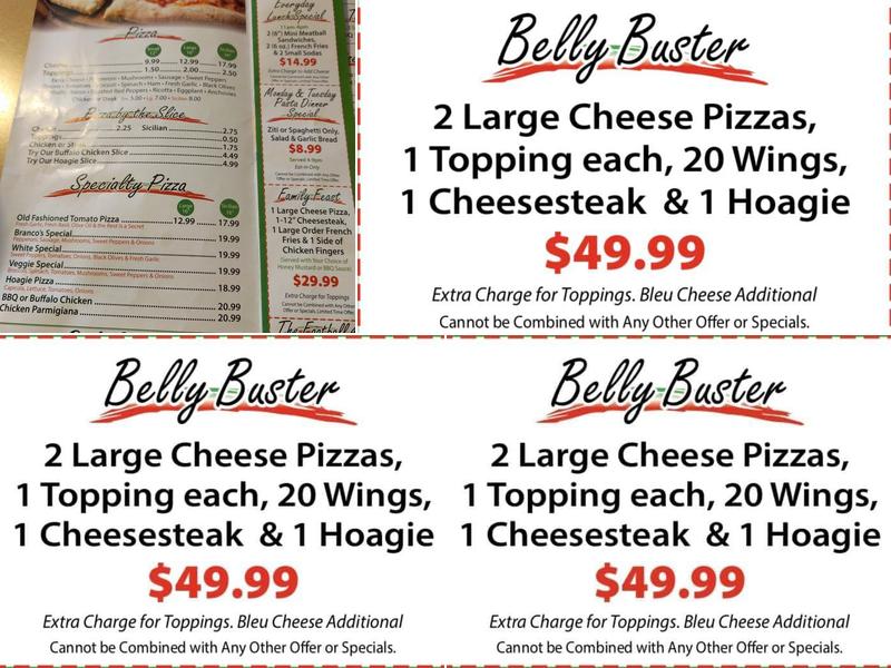 Branco's Pizza Menu