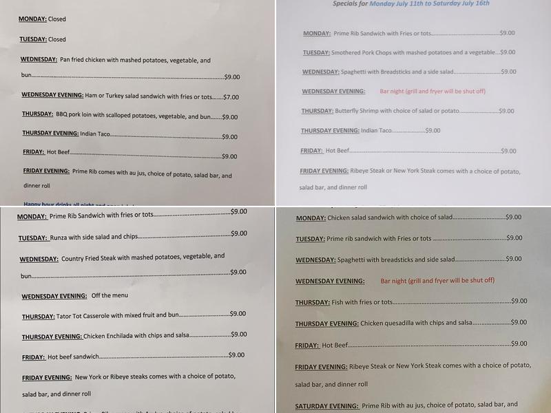 Kountry Korner Cafe Menu