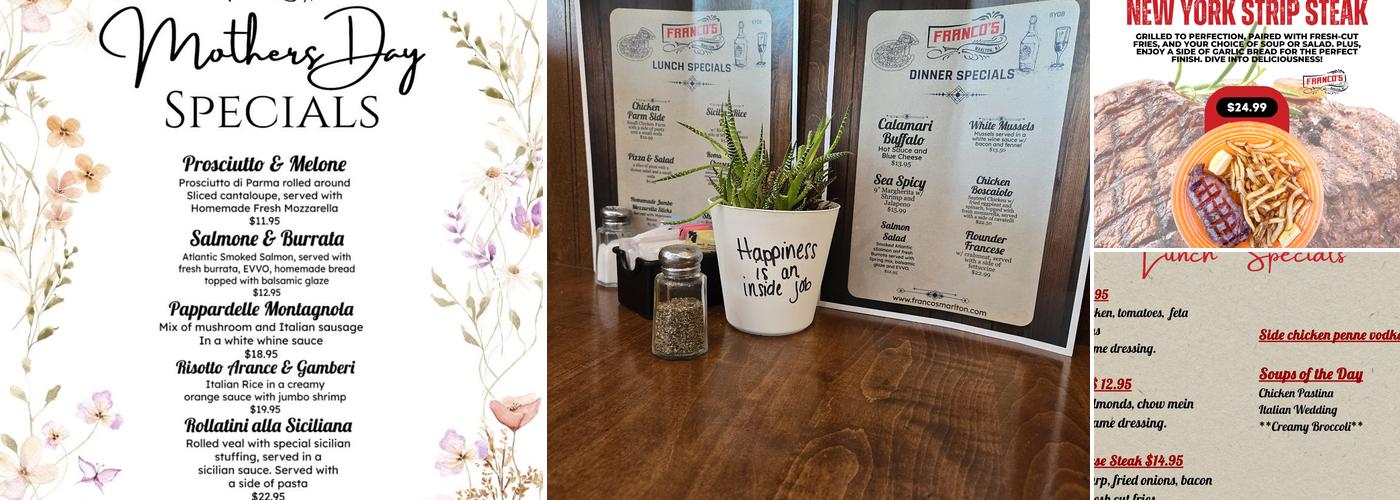 Franco's Restaurant Menu