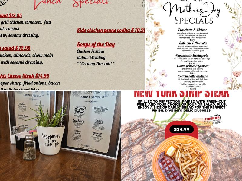 Franco's Restaurant Menu