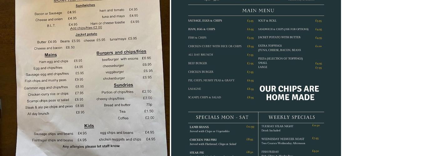 The Kings Arms Menu