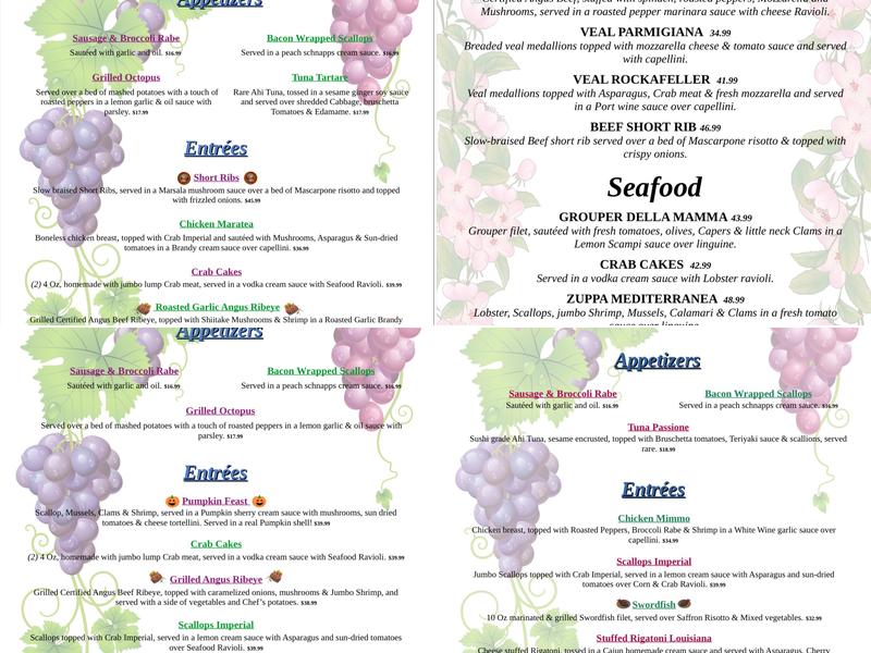 Tarantella Menu