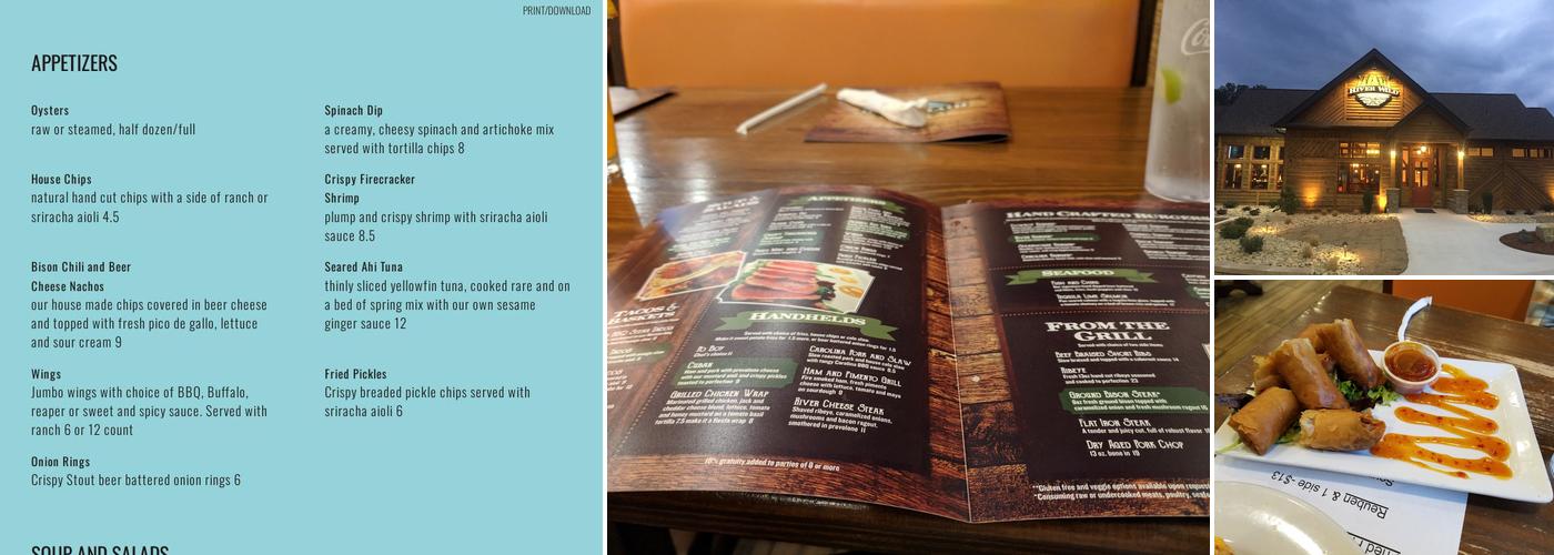 River Wild Menu