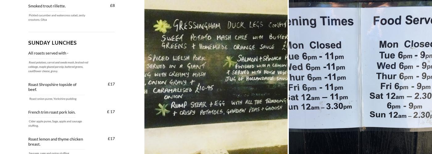 Bennetts End Inn Menu