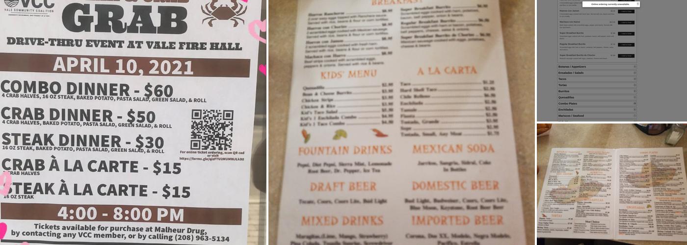 CHAVELITA’S taqueria Menu