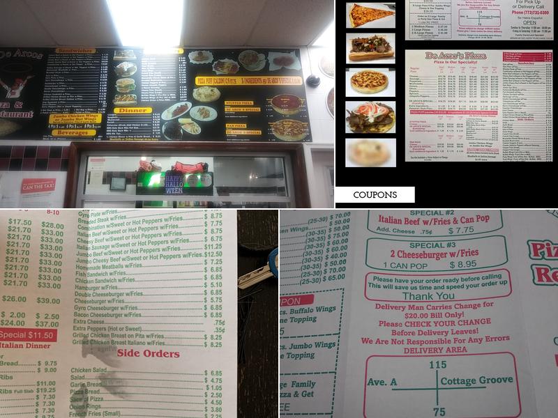 De Arcos Pizza Menu