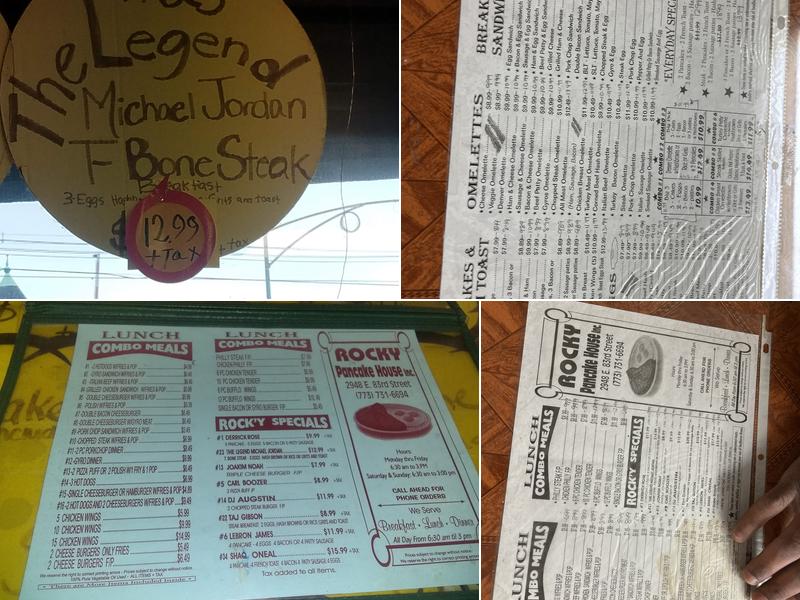 Rocky's Pancake House Menu