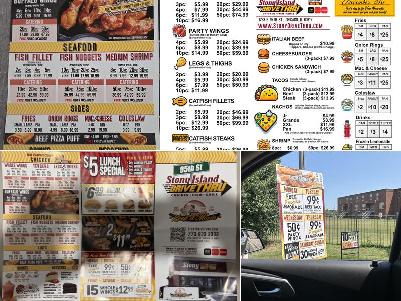 Stony Island Drive THRU Menu