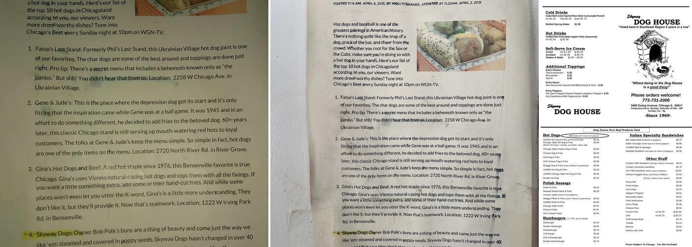 Skyway Doghouse Menu