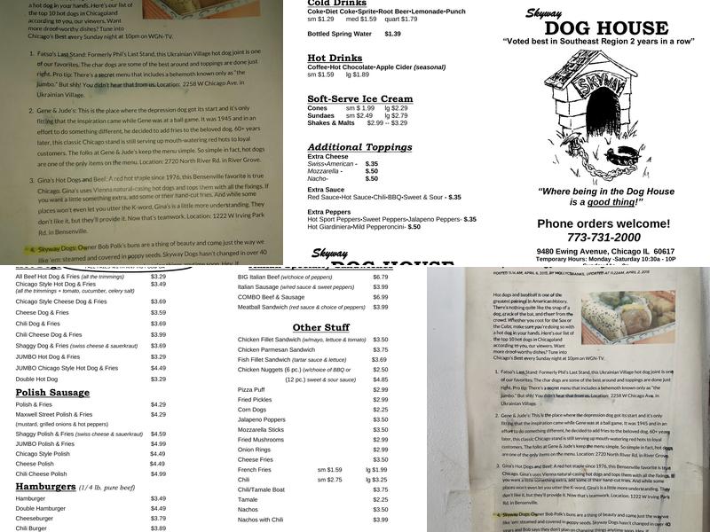 Skyway Doghouse Menu