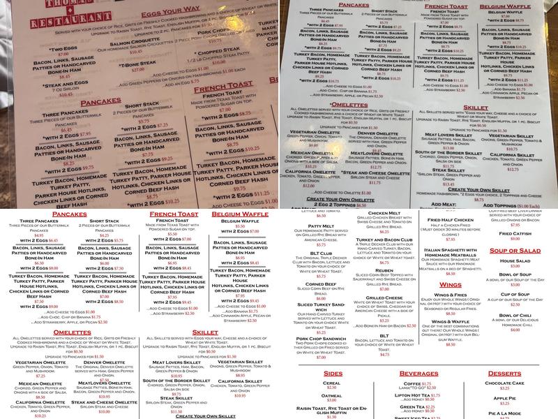 Thomas Restaurant Menu