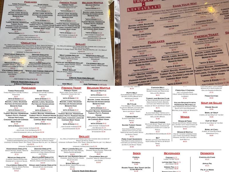 Thomas Restaurant Menu