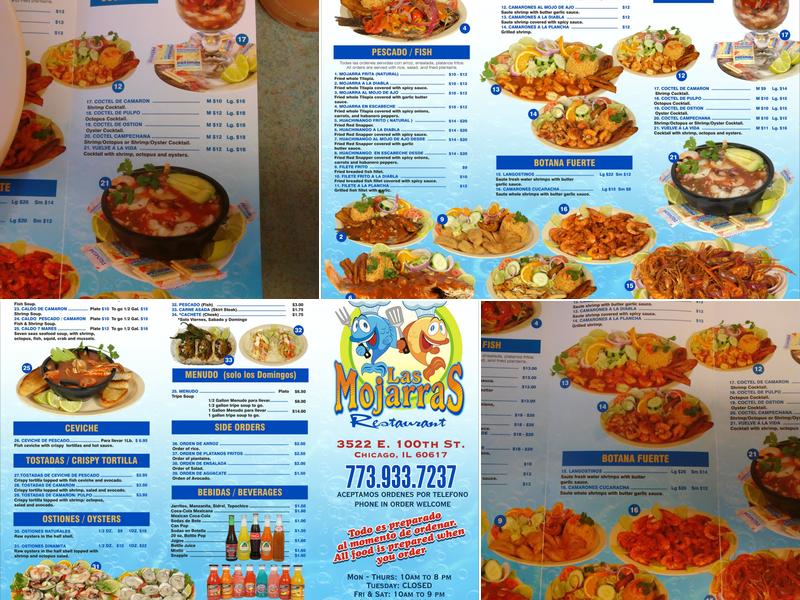 Las Mojarras Restaurant Menu