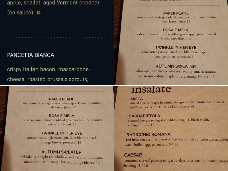 Notte Menu