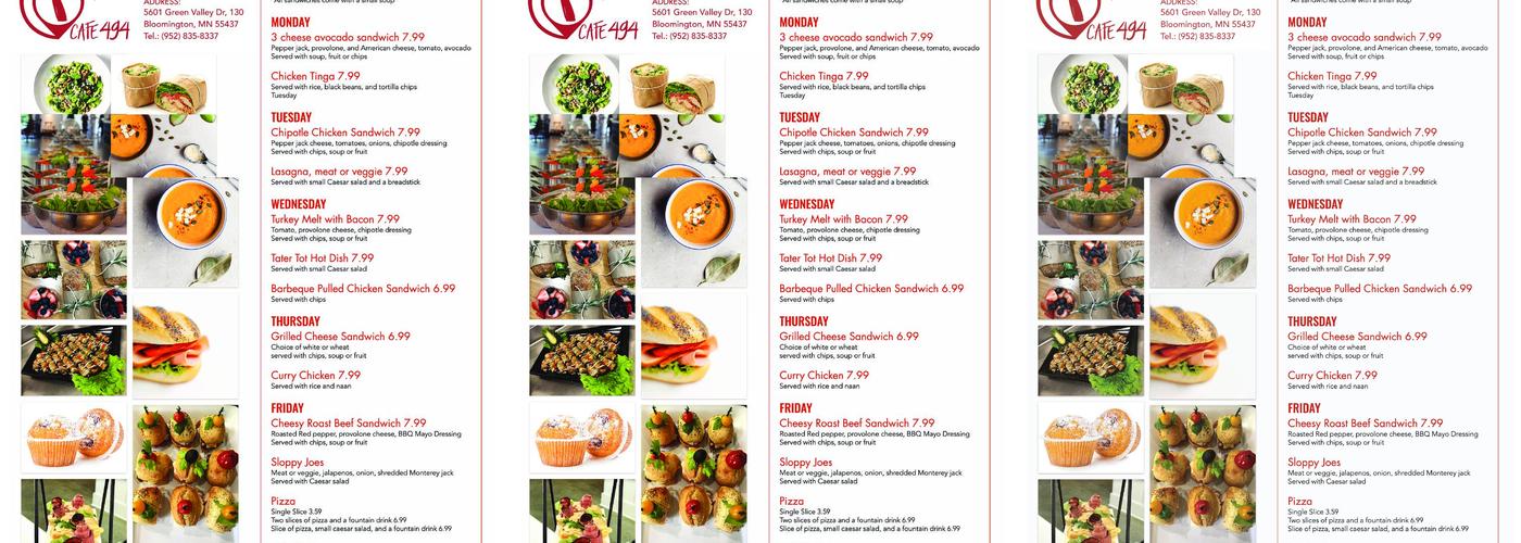 Cafe i494 Menu