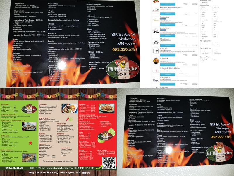 El Huarache Mexican Restaurant Menu