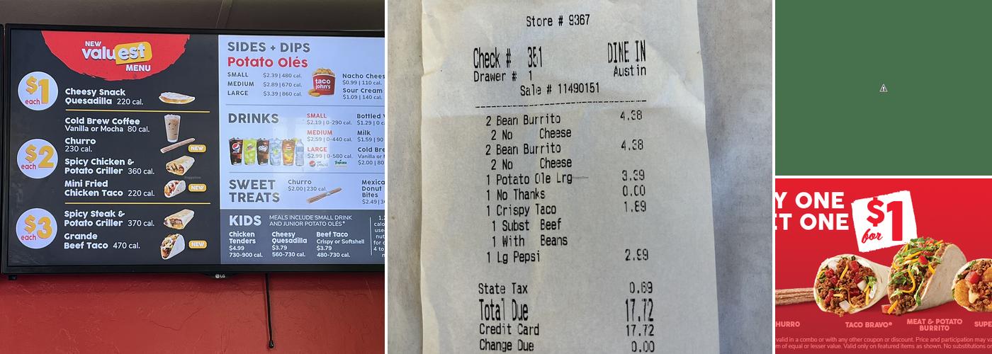 Taco John's Menu