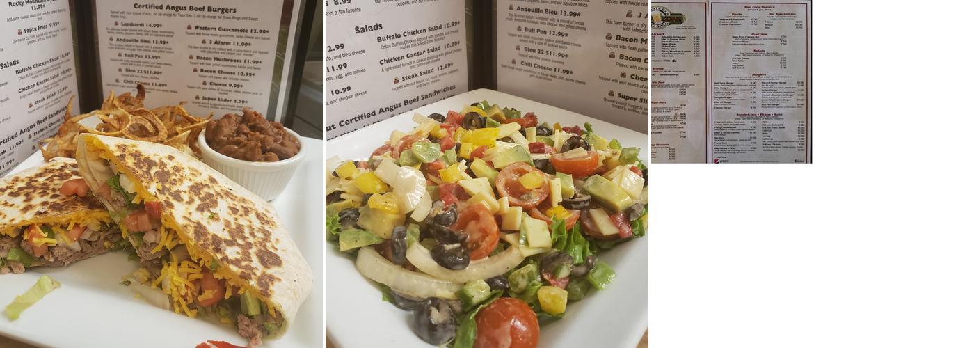 The Red Zone Sports Bar and Grill Menu