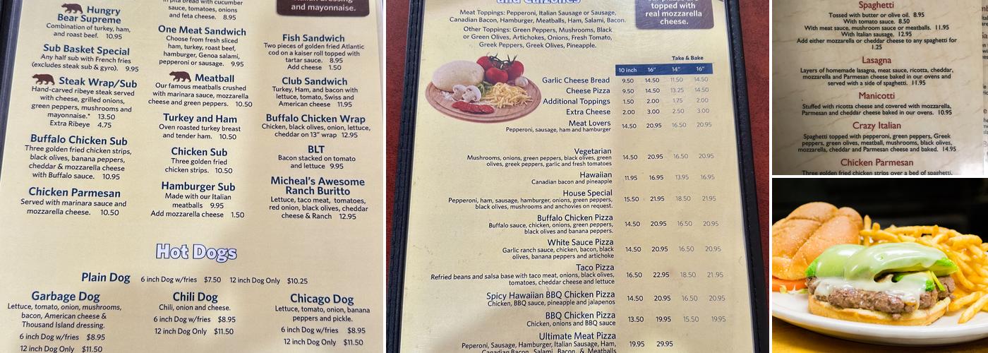 Hungry Bear Restaurant Menu