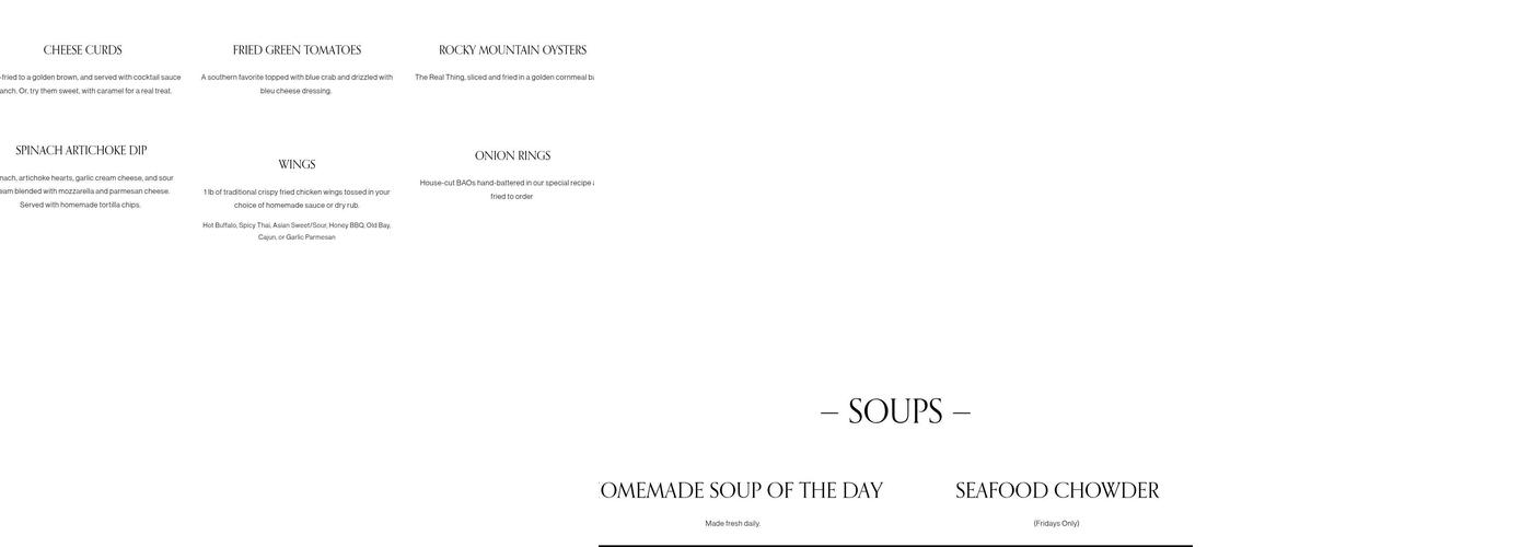 Proud Cut Saloon Menu