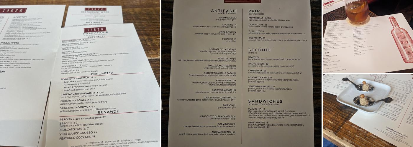 TERZO Menu