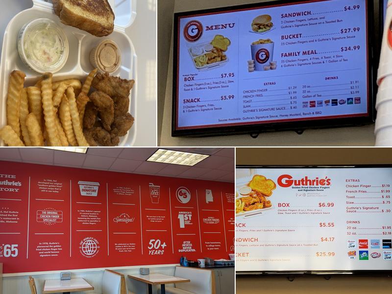 Guthrie's Menu