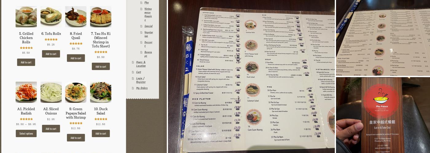 Pho Palace Menu