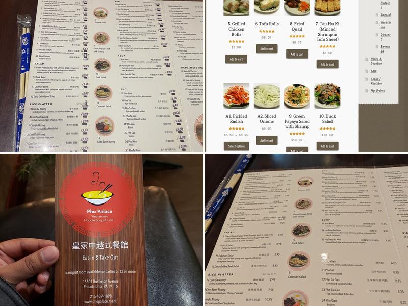 Pho Palace Menu