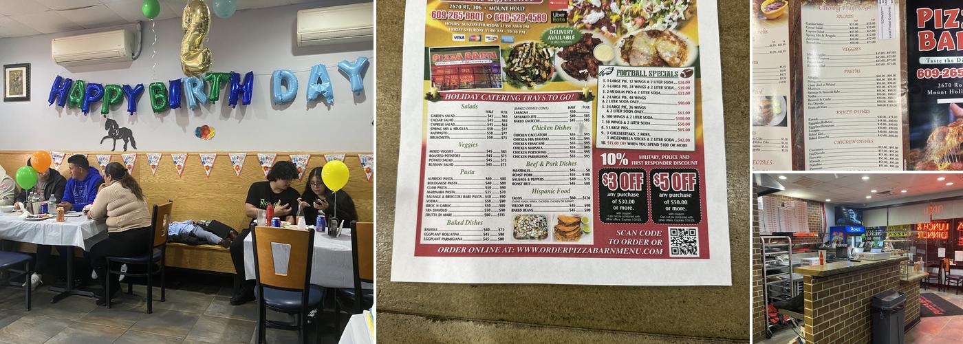 Pizza Barn Menu