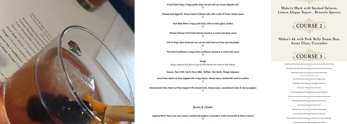 The Local Eatery and Pub Menu