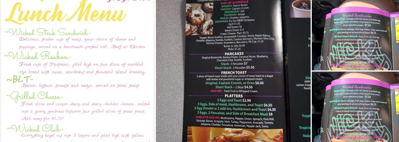 Wicked Bagelz Menu