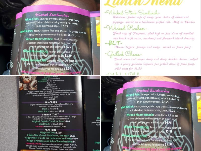Wicked Bagelz Menu