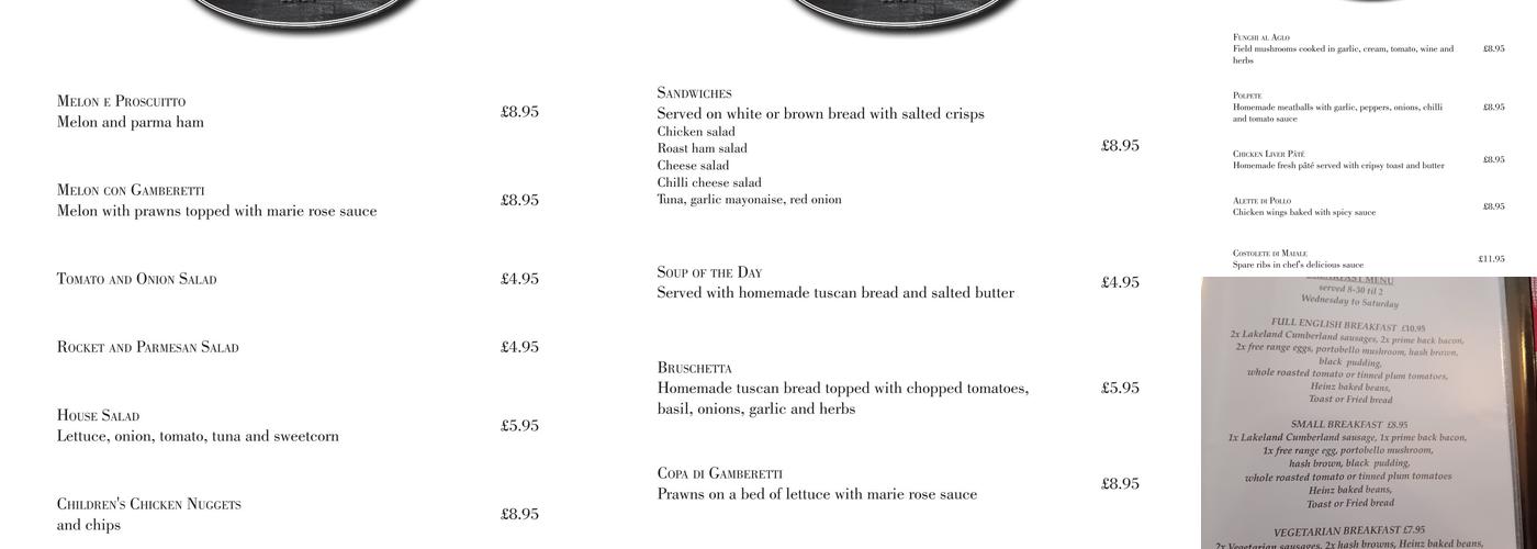 The Plough Inn Croft Menu