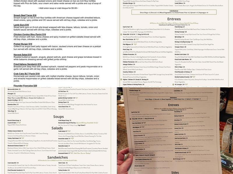 O'Connor's American Bar & Grille Menu