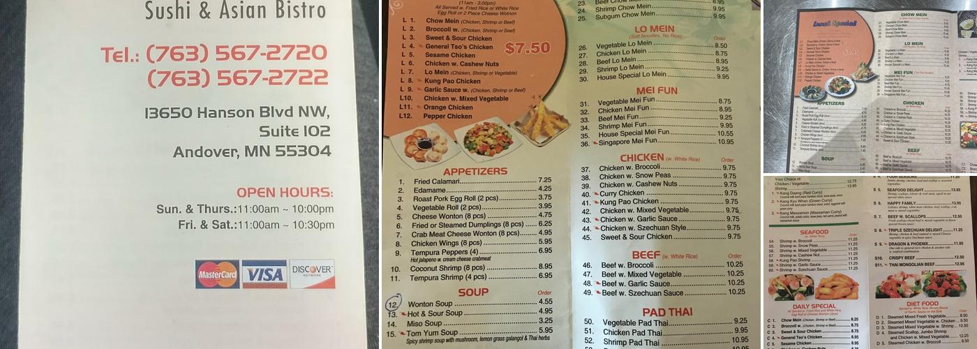 Joy Kitchen Menu
