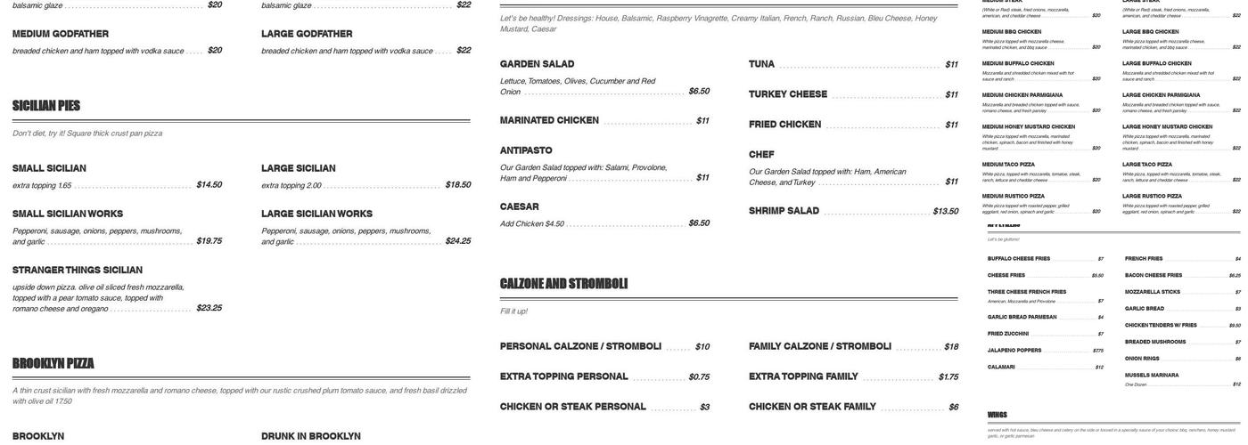 Rocco's Pizza & Italian Restaurant Menu