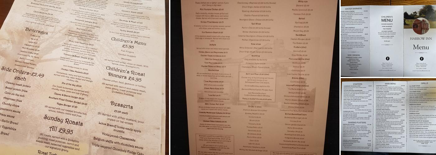 Harrow Inn Menu