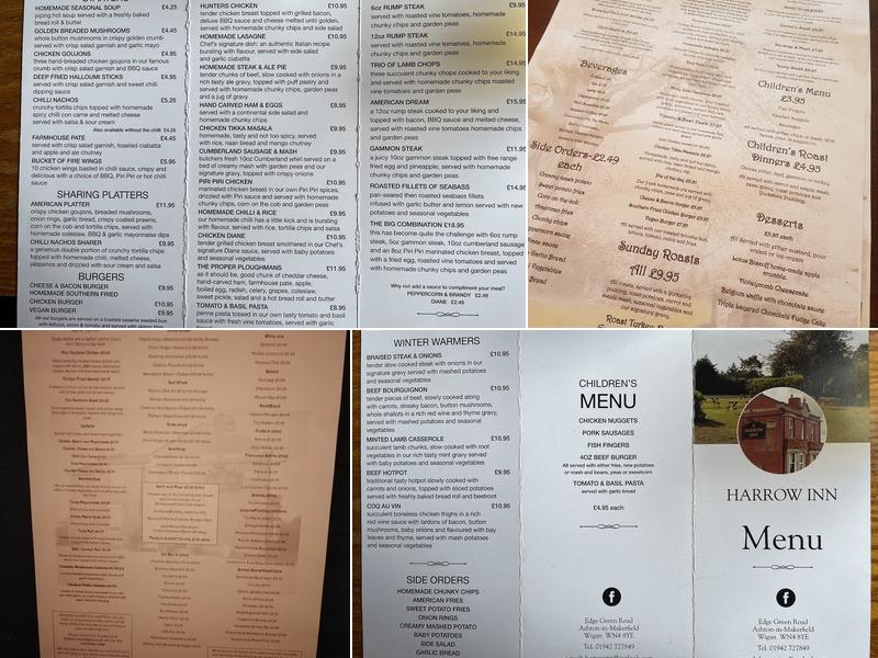 Harrow Inn Menu
