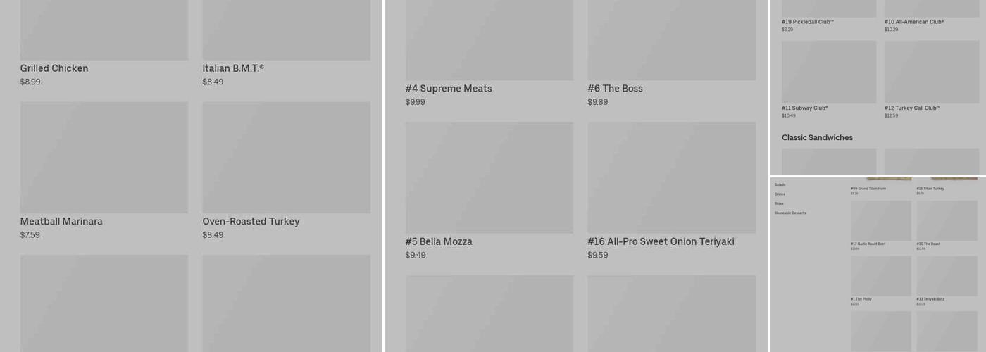 Subway Menu