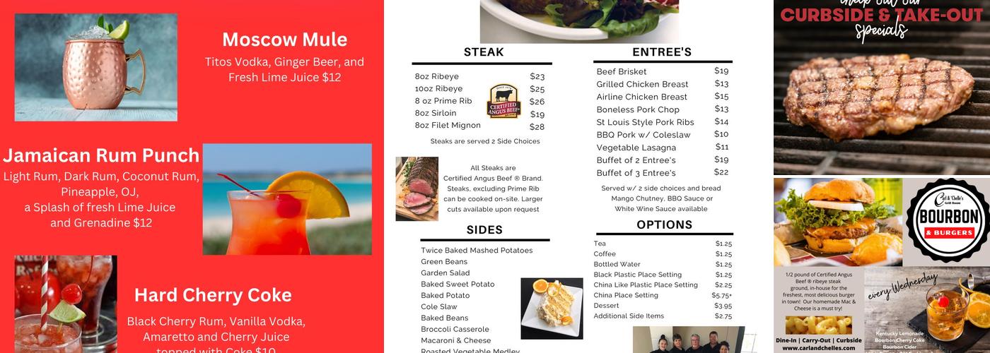 Carl & 'Chelle's Grill Room Menu